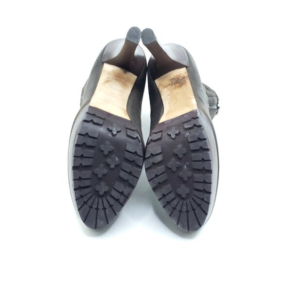 Jimmy Choo Shearling Lined Platform Leather Ankle Boots Brown Womens 39.5 US 9.5 - Picture 6 of 12